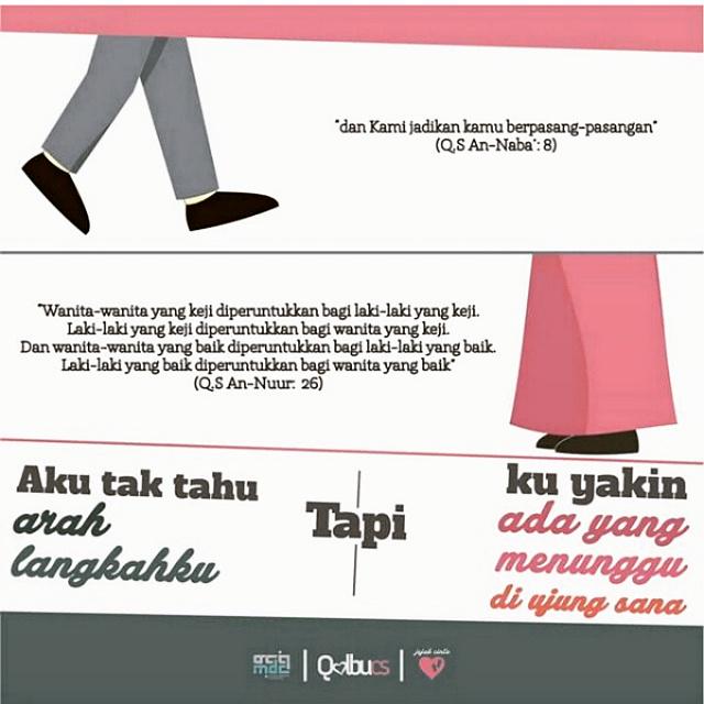 NikahAsik's tweet photo. Aku tak tahu arah langkahku, tapi... kuyakin ada yang menungguku di ujung sana... #SingleHebat http://t.co/NTNK80ZCna