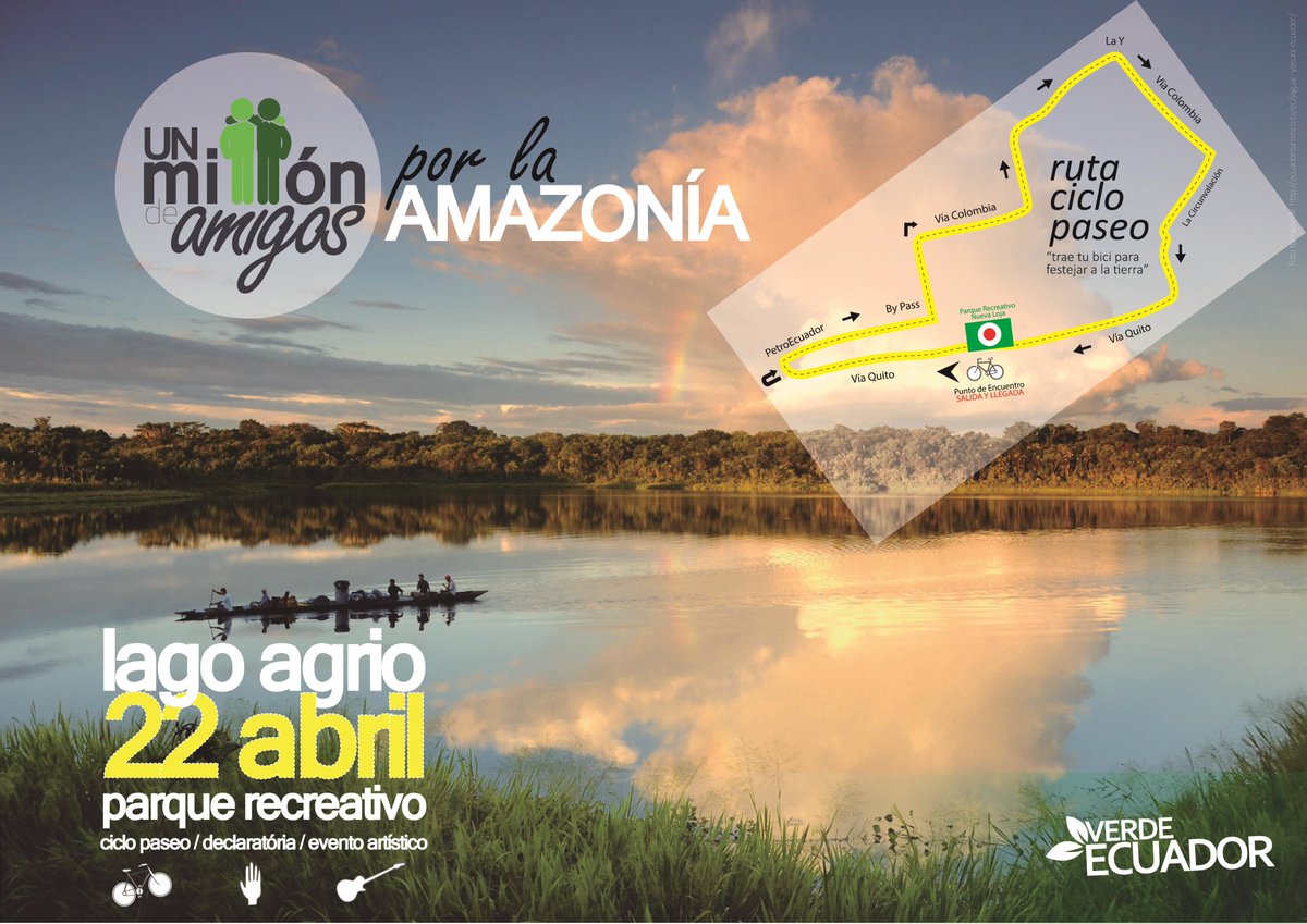 verdecuador's tweet photo. Mañana celebramos el Día de la tierra desde Lago Agrio @verdecuador http://t.co/Ryj8LMlQ94