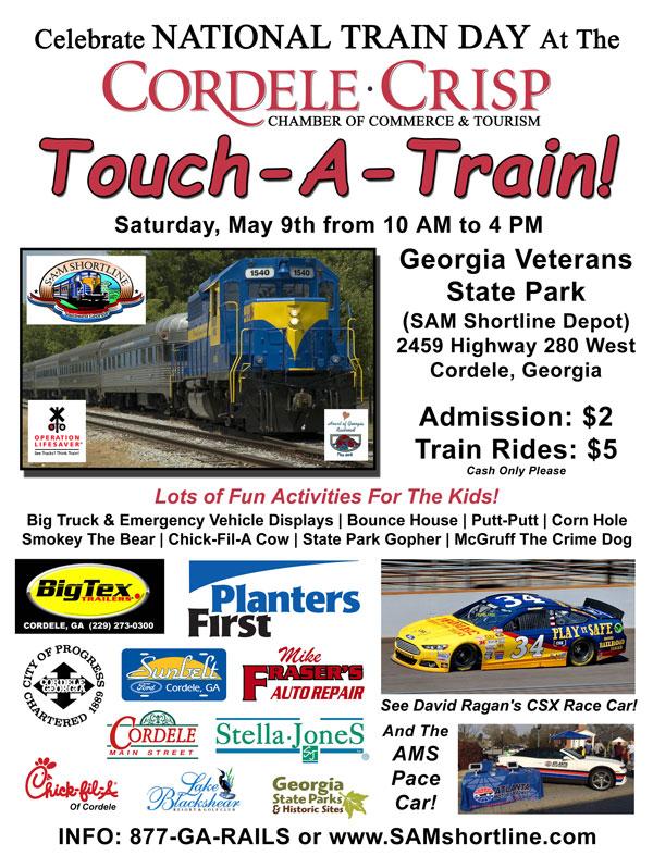 SAM Shortline Train (@samshortline) on Twitter photo Saturday celebrate #NationalTrainDay with <a href="/SAMShortline/">SAM Shortline Train</a> "Touch-A-Train" event <a href="/CordeleChamber/">Cordele-Crisp Chamber of Commerce</a> <a href="/SumterCoTourism/">Americus Sumter GA</a> <a href="/41NBC/">41NBC / WMGT-DT</a> Saturday celebrate #NationalTrainDay with <a href="/SAMShortline/">SAM Shortline Train</a> "Touch-A-Train" event <a href="/CordeleChamber/">Cordele-Crisp Chamber of Commerce</a> <a href="/SumterCoTourism/">Americus Sumter GA</a> <a href="/41NBC/">41NBC / WMGT-DT</a>