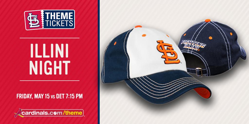 Cardinals's tweet photo. Calling all Fighting #Illini! Join us for Illini Night &amp; get this @Illinois_Alma themed cap: http://t.co/Me5hFfoTjZ http://t.co/lNiIQgC6vc