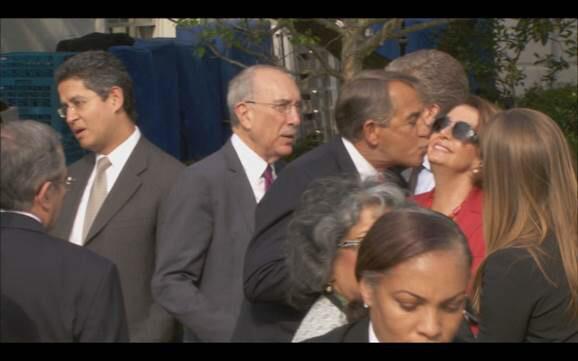 sophiekleeman's tweet image. omg RT @devindwyer: JUST IN: @SpeakerBoehner kisses @NancyPelosi in the Rose Garden. #DocFix h/t @MichaelTConte &amp;gt;