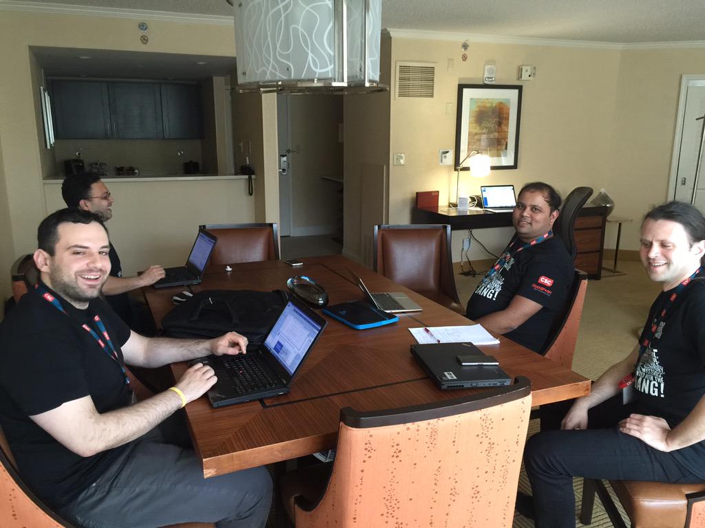 Faisal_Siddiqi's tweet image. Open source Hackathon prep session with Anirban, Kyle, Sorin, Pallav and Faisal #csctechtalk #CSCTransform