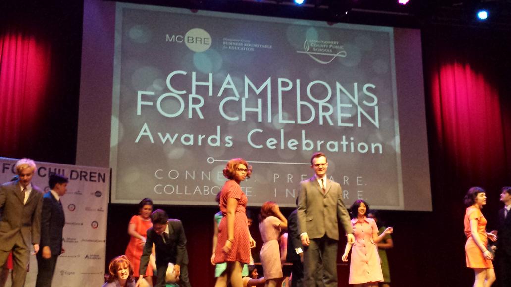 MCC_PTA's tweet photo. Did someone say there's no coffee?! #Einstein HS students perform from their spring musical at @mcbre Awards. #arts http://t.co/Xb7SYIWrIZ