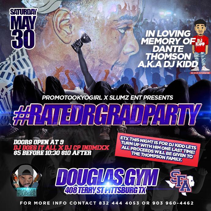 MrPromo___'s tweet photo. #RatedRGradParty May 30th In Honor Of @DjKidd_ Lets Turn Up For Him One Last Time MAKE THIS GO VIRAL #LongLiveTheKidd http://t.co/Rozju5ffGW