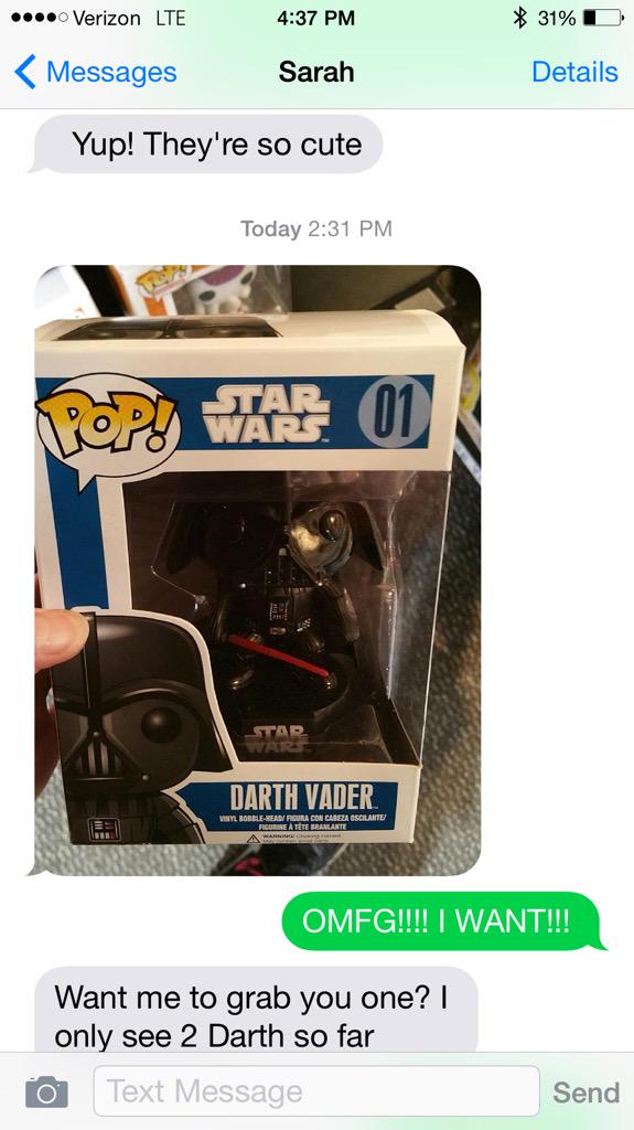 NYsparklergirl's tweet photo. That friend who feeds your obsessions! Yes, I have one! #ItBegins #StarWars #IBlameTravis http://t.co/pIgOuyySBn