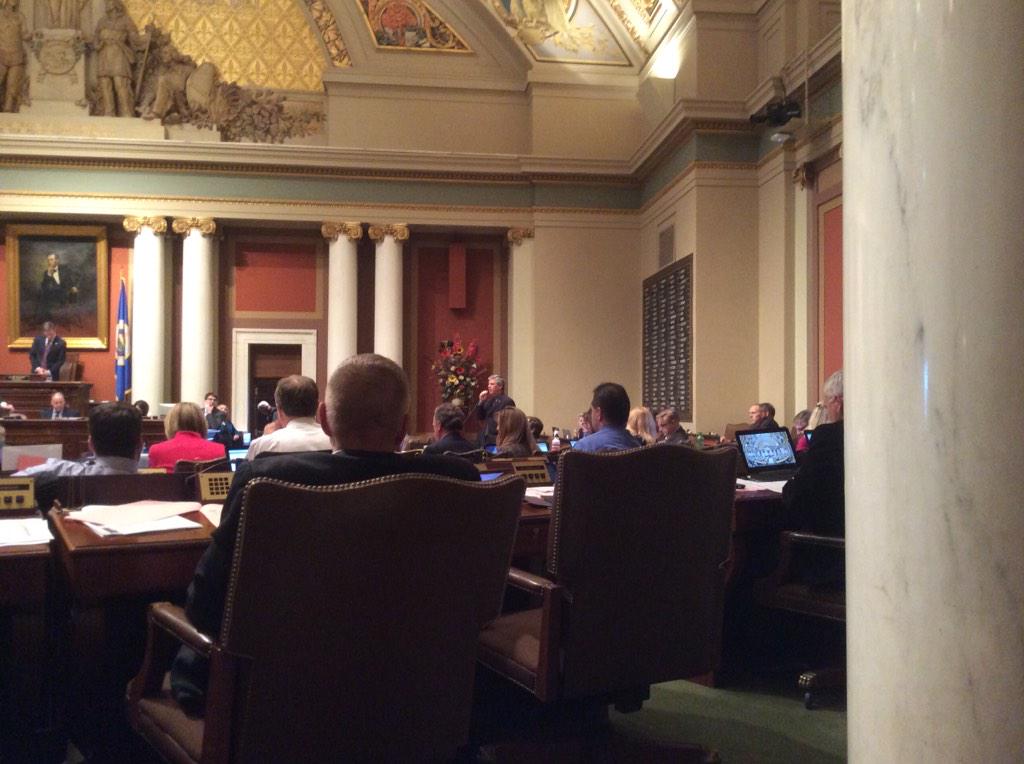 Rep Drazkowski (R) addressing the House on the transportation bill. #mnleg