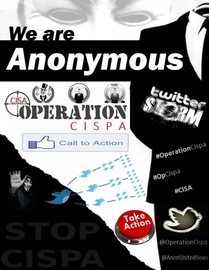 AnonUnitedNews's tweet photo. @Sector_404 @YourAnonNews Thank You!!!!! #OpCISPA #StopCISPA #Privacy #CISA #AnonUnited http://t.co/SNJVSEYXen