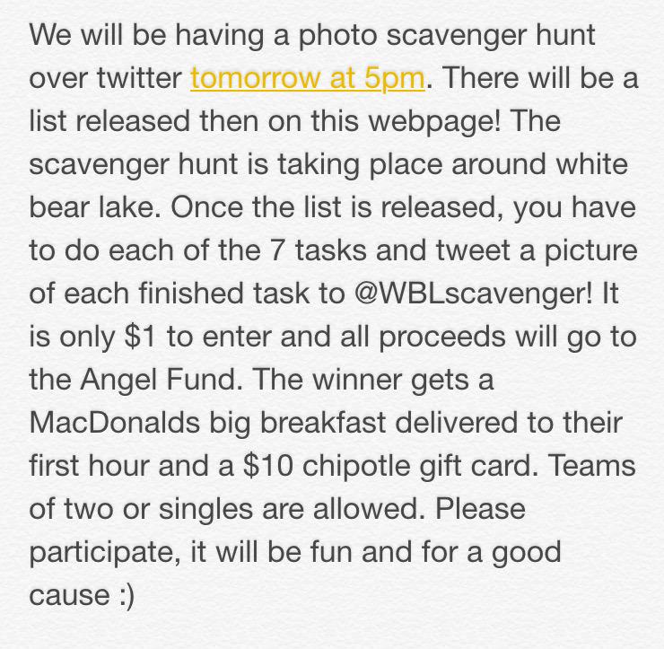 WBL Scavenger Hunt (@wblscavenger) on Twitter photo 
