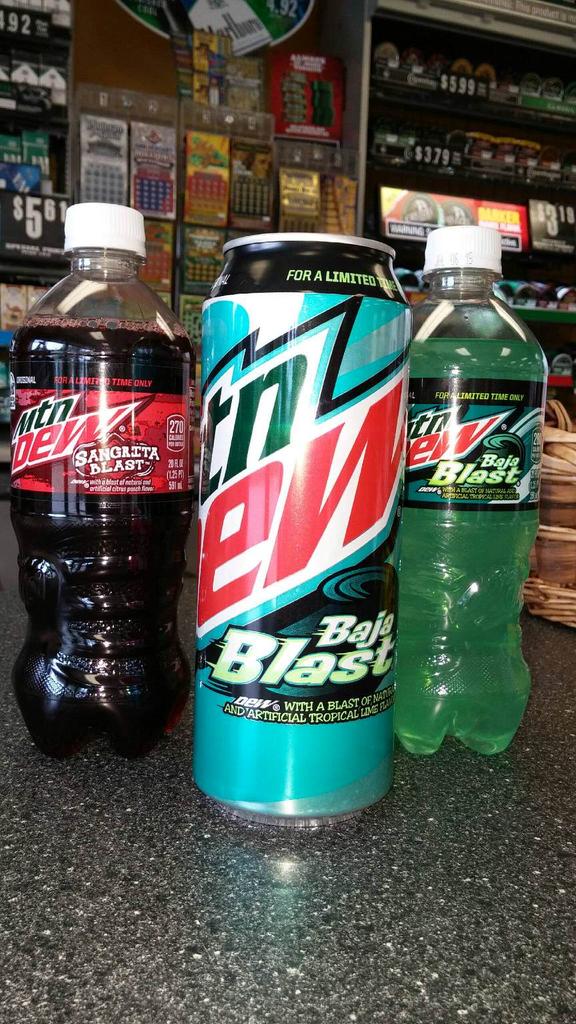 Jammers! For a limited time only stop in and try out the New Mountain Dew Baja Blast, and Sangarita Blast!