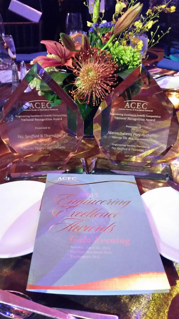 PeterJHowePE's tweet photo. Proud to accept the National Recognition Award @ACEC_National #ACECSpring2015 Gala @FSTinc @ACECMA @Massport #RW33L http://t.co/ztOVWdZhiM