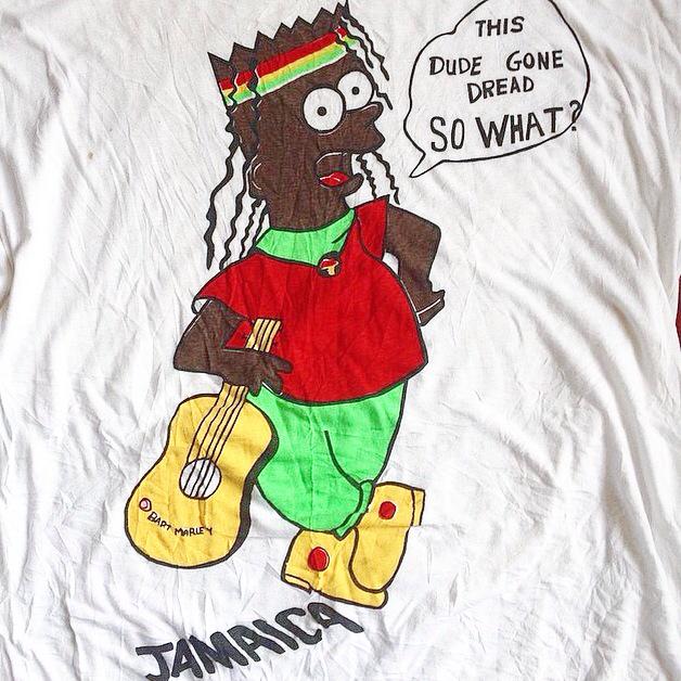 bootlegbart's tweet photo. #bootlegbart Courtesy of @aektoe #bartmarley #ilovejamaica #touristtshirts #bartsimpson #1990 #TheSimpsons http://t.co/q1YvbLcZAo