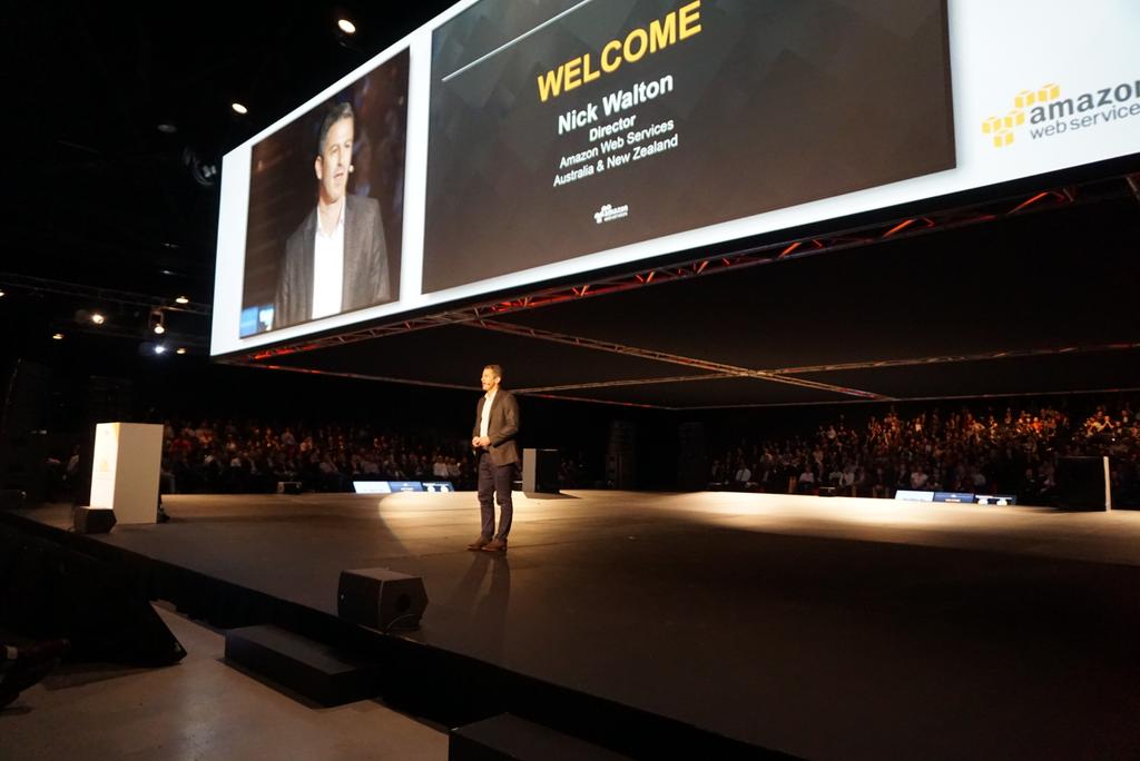 MarekKnappe's tweet photo. First keynote on #awssummit sydney http://t.co/FCVXWYbIUr