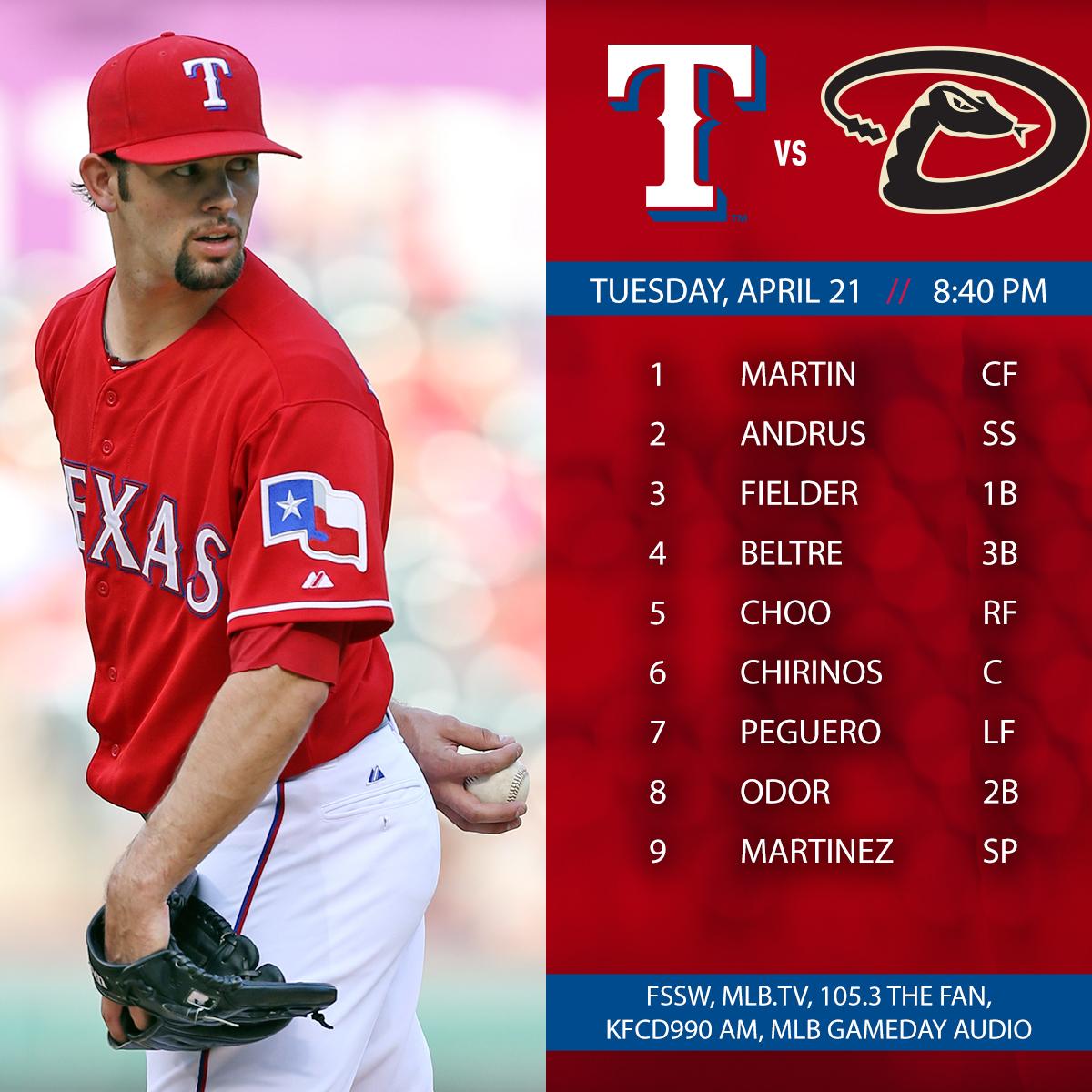 Texas Rangers on Twitter ".nickmartinez10 gets the ball as Rangers
