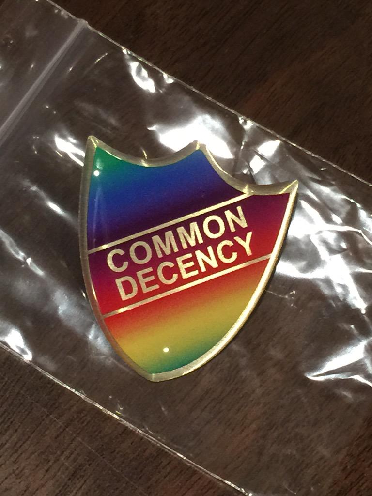 DrBrianMay's tweet photo. NEW ! The rainbow Common Decency badges are here ! http://t.co/I60gJ0FPOz. Join us and break the System ! Bri http://t.co/BaJhvtXq70
