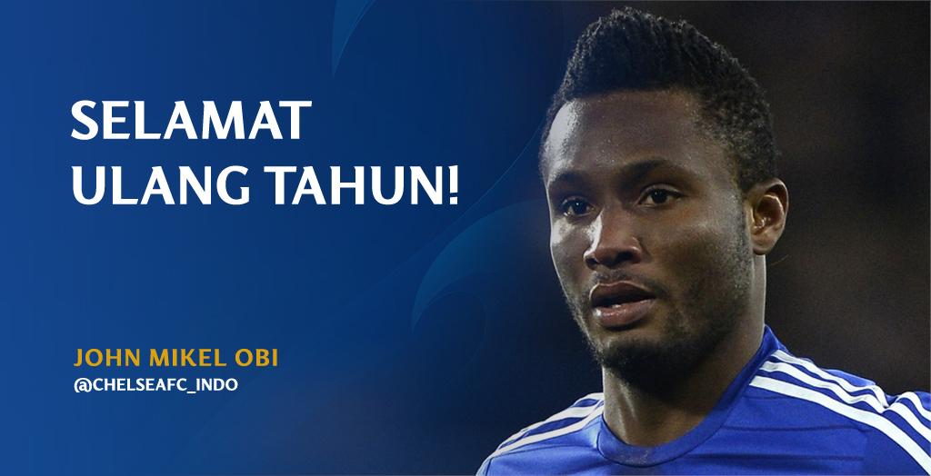 Happy birthday!\" Selamat ulang tahun kepada John Mikel Obi yang pada hari ini berusia 28 tahun! 