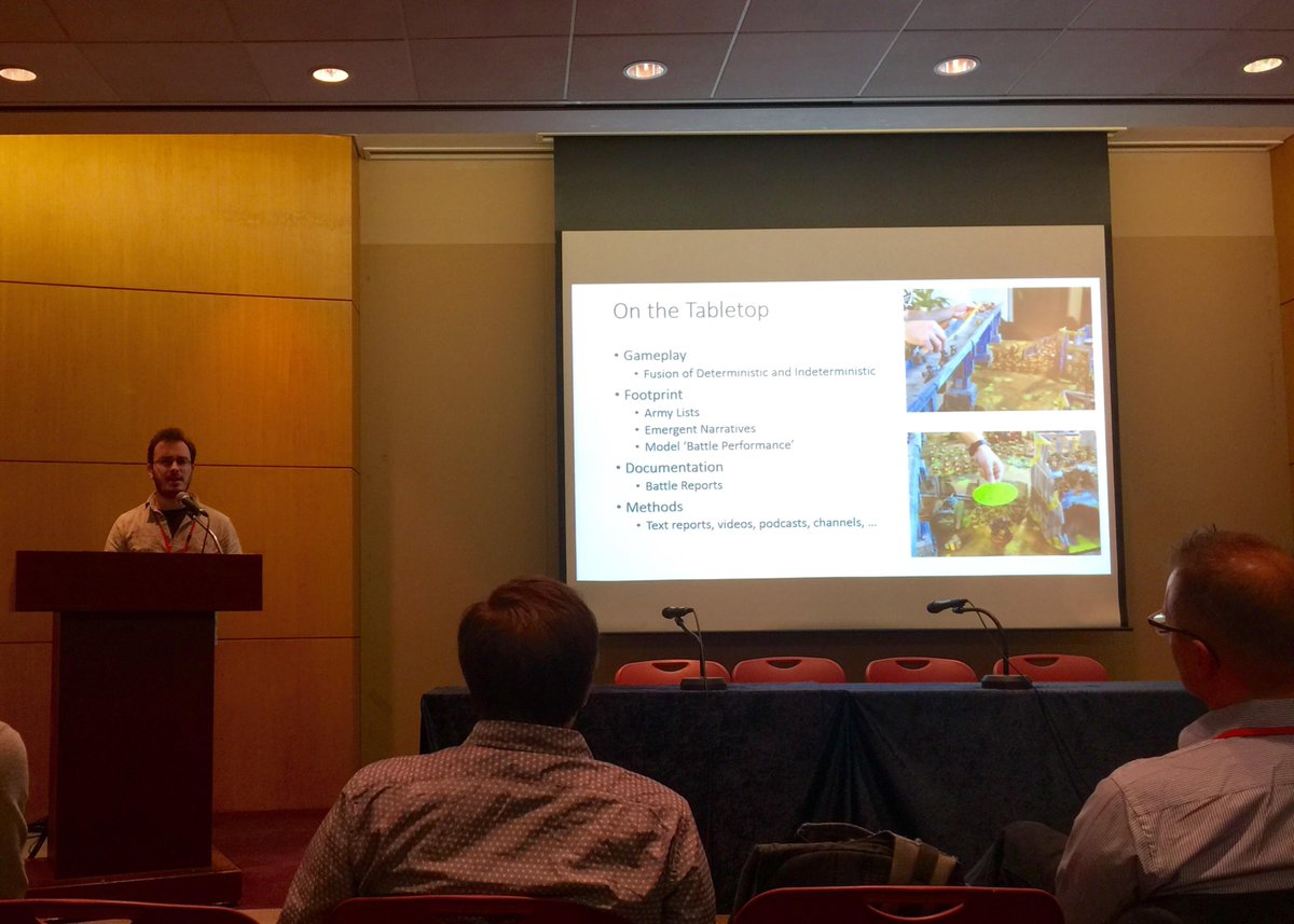 .@ddarz presents his work on the data driven lives of wargaming miniatures #warhammer #gamesworkshop #chi2015