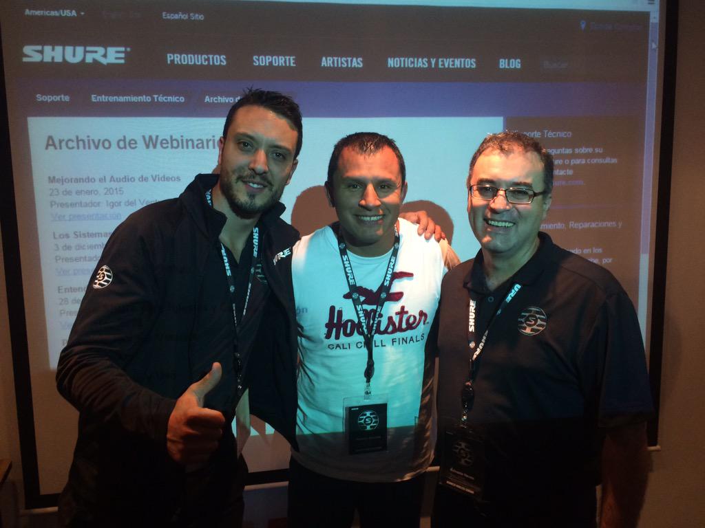 franklinshark's tweet image. Con mis dos instructores de @shure #axient #RF ADVANCED WIRELESS SEMINAR 2015. Juan David Moreno &amp;amp; Adinaldo Neves