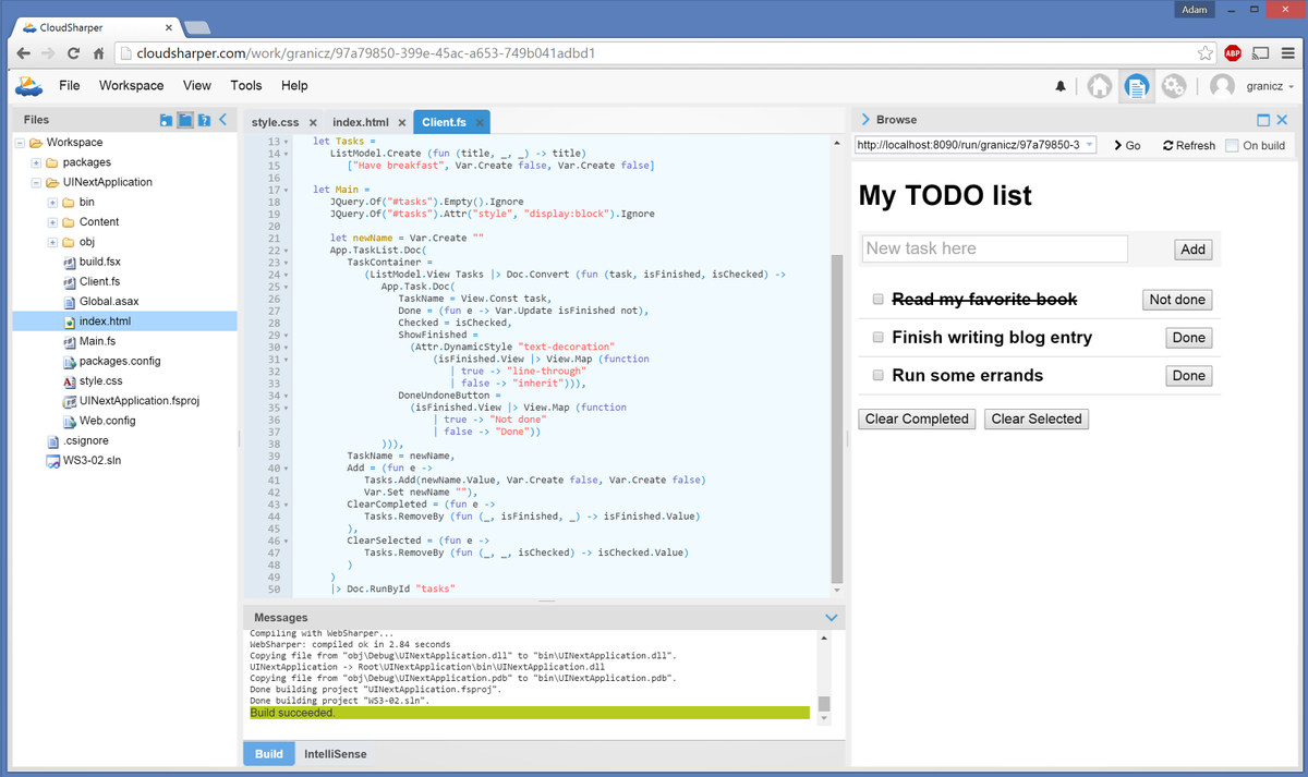 granicz's tweet photo. TODO app in 50 LOC of F# http://t.co/qPXhaLHufi - Live at  http://t.co/ZdLJSXdVKL #fsharp #ui.next #websharper http://t.co/nzre1LicPt