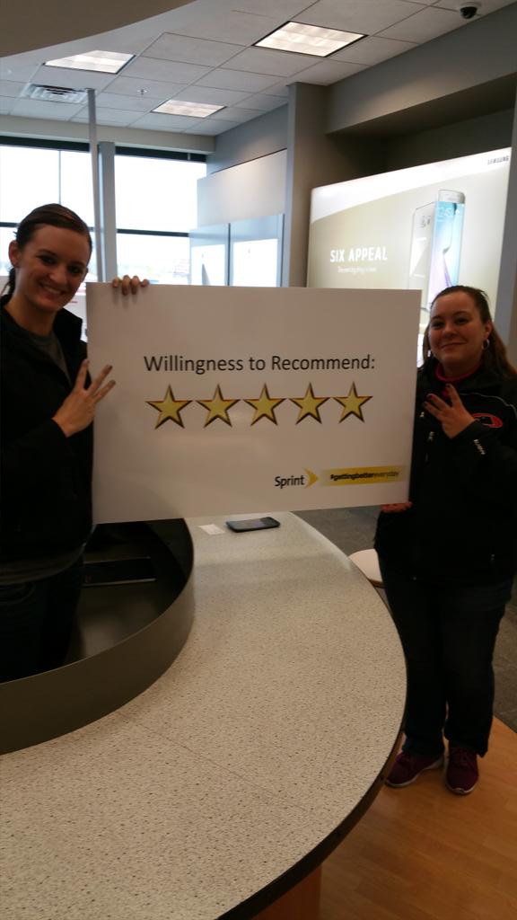 Megan and inferno flashing the E for willing to recommend