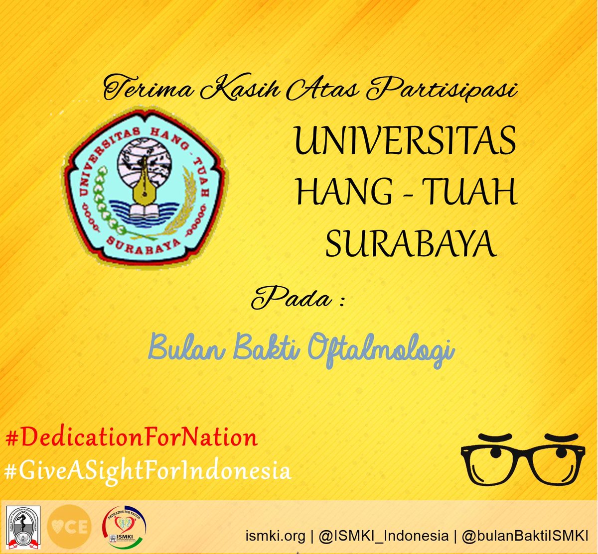 Terima kasih atas partisipasi <a href="/bemhangtuahfk/">bemfkuht</a> pada Bulan Bakti ISMKI, semoga bermanfaat bagi masyarakat