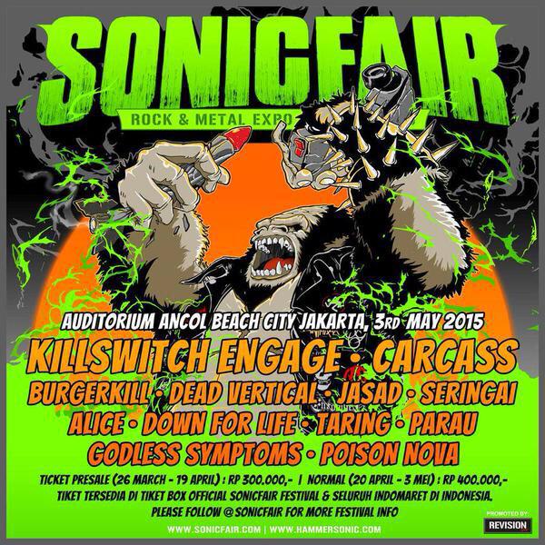 <a href="/SonicFair/">Sonic Fair</a> | 3 Mei 2015 | w/ <a href="/alice_noise/">ALICE.</a> <a href="/Parau666/">Parau Official</a> <a href="/godlesssymptoms/">IG: @godlesssymptoms</a> <a href="/poisonnova666/">POISON NOVA</a> | at Auditorium Ancol, Jakarta