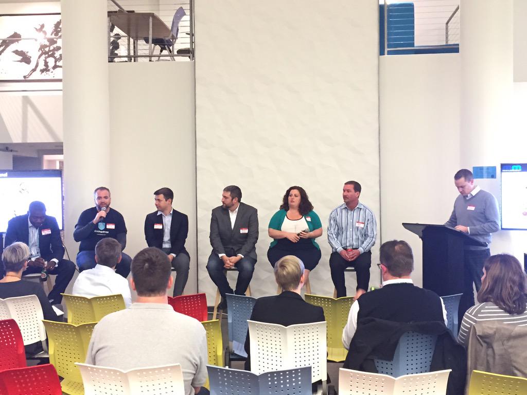 mariotapia's tweet photo. .@momosv #cybersecurity panel w/ @ATT @Appthority @AVGFree @DHSgov @anchorfree @mobileiron @mocana http://t.co/2WtFvB8lZF