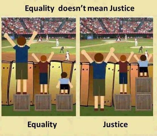 NextRoad1's tweet photo. Igualdad no es lo mismo que justicia.. http://t.co/WxBt0H6I8I