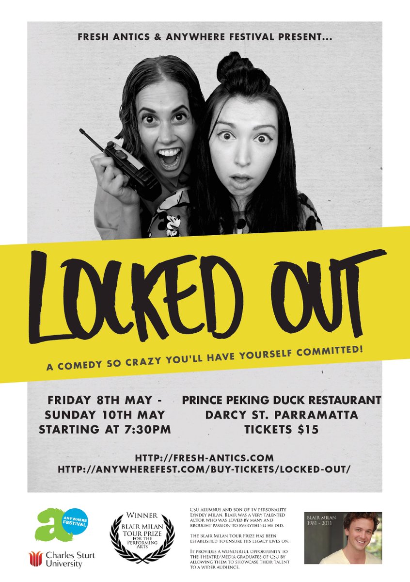 FreshAntics's tweet image. Get your tickets while they're HOT (unlike the #sydneystorms) #anywherefest #lockedouttour @anywherefest