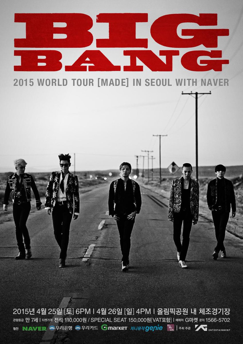 ygent_official's tweet photo. [BIGBANG - 2015 WORLD TOUR 'MADE' IN SEOUL]
More tour info @ http://t.co/GOcULndYOb
#BIGBANGMADE #MADETOUR #BIGBANG http://t.co/oMUivB88gG