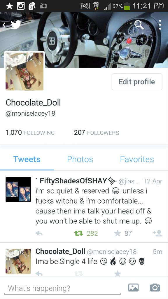 moniselacey18's tweet image. TF, 💁💁💁 Yall better follow me back.