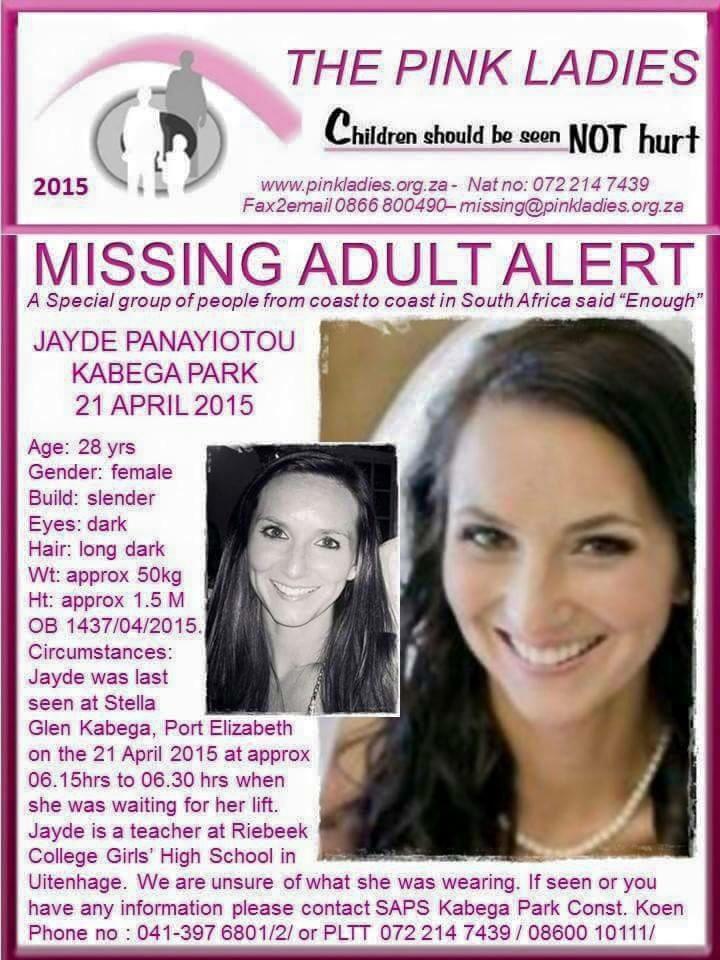 ilovePExx's tweet photo. Sadly still no news! #findjayde please continue RT to keep this image fresh @PEExpress1 @IMSouthAfrica @Zina_Zokufa http://t.co/EAlCrPg33Q