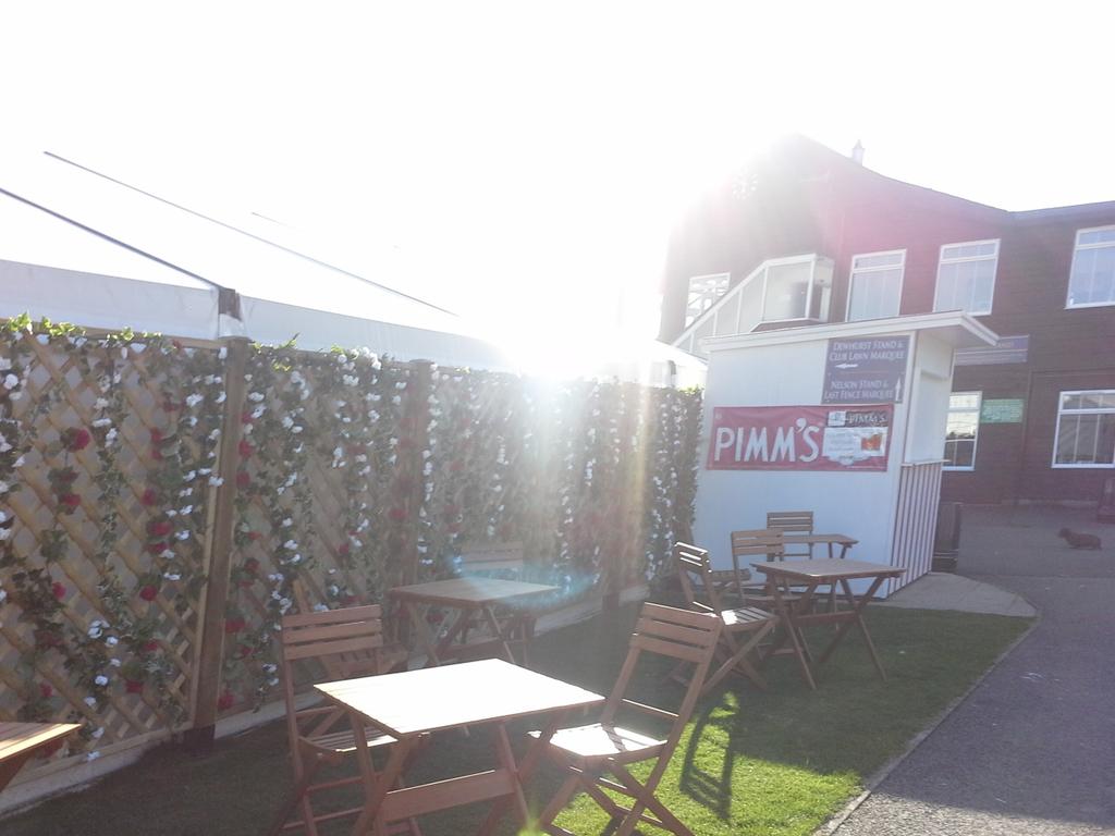 PerthRacecourse's tweet photo. Finishing touches last night! Mackies Icecream Hut and Pimms Hut will be queued out with this weather! #perthraces15 http://t.co/XRQUfFdQcD