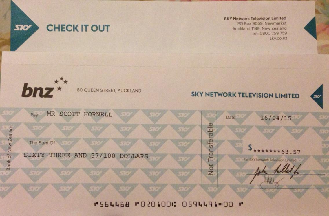 scotthornell73's tweet photo. the name says it all #chequeitout Refund due 2 switching 2 a Vodafone package. Str8 into bank,pay it forward http://t.co/F4zVoOClBH