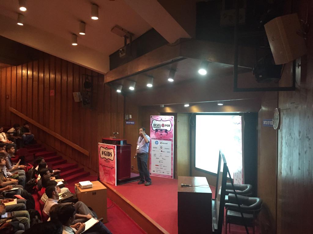 nishanil's tweet photo. @mayur_tendulkar explains how to write beautiful C# code on iOS , Android and Windows #gids http://t.co/jfa1t5tSqo