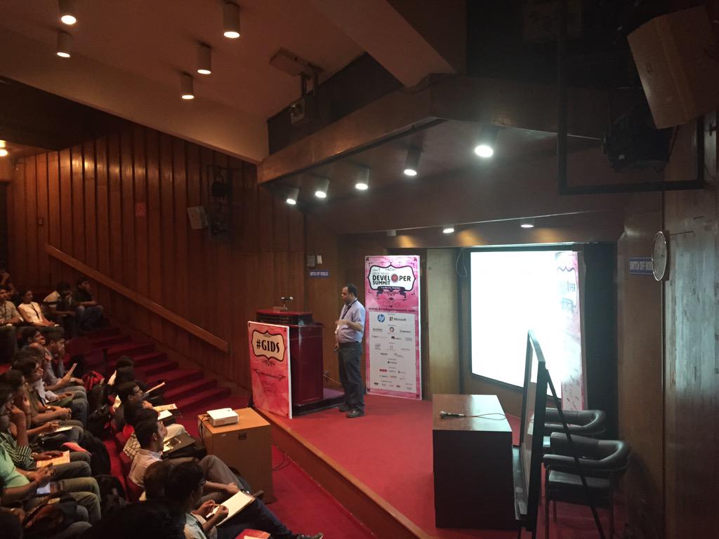 nishanil's tweet photo. @mayur_tendulkar explains how to write beautiful C# code on iOS , Android and Windows #gids http://t.co/jfa1t5tSqo