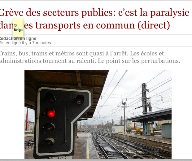 General strike in #Brussels today will majorly disrupt public transport lesoir.be/855313/article… #greve22avril