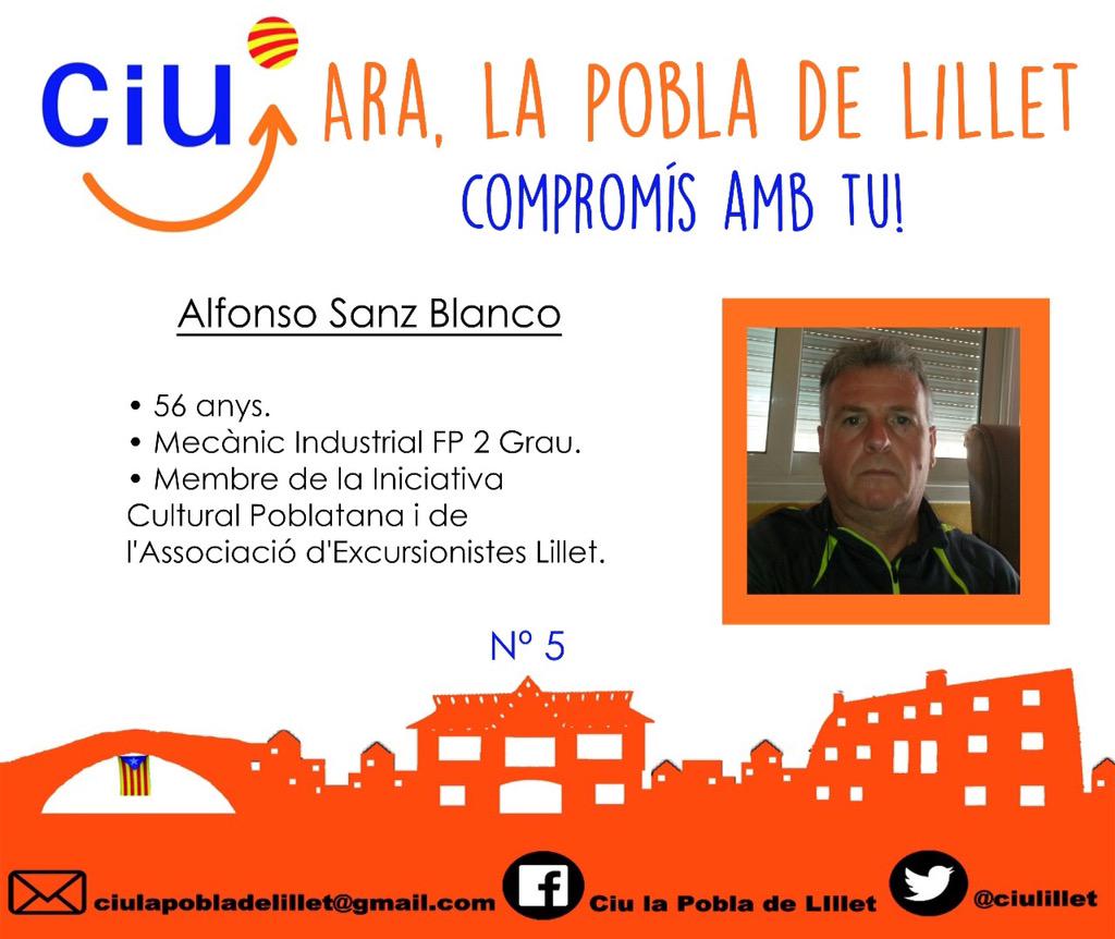 ciulillet's tweet photo. Us presentem a l'Alfons Sanz! El numero 5 de la llista i ell te un #compromisambtu #araLaPobladeLillet #ambientunic http://t.co/DxckYumYE8