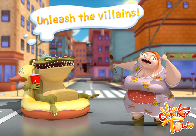 ChickenTownGame's tweet photo. While waiting for the apple validation.. meet the villains. They'll try to catch to EAT you! http://t.co/6IrupRqRZu