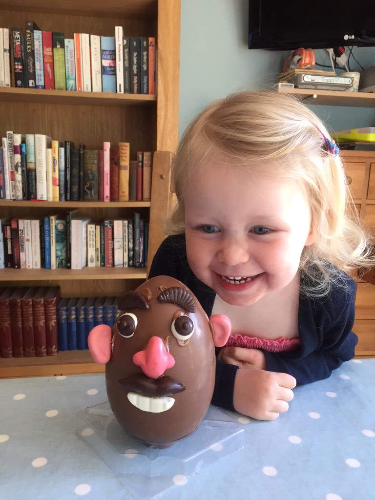 NoisyNoades's tweet photo. @waitrose thankyou for the fab egg my daughter won. She loved decorating it. @phillschocolate what an amazing idea! http://t.co/Nw5J5A7Cy9