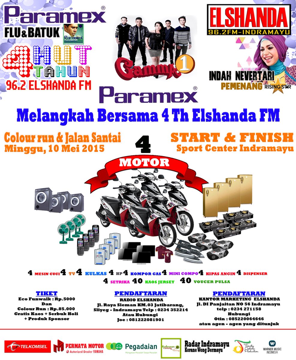 PARAMEX melngkh brsma 4th ELSHANDA FM, Miggu 10-05-15, jam 07.00-15.00 wib di SPORT CENTER Indrmayu cc <a href="/cepatparamex/">Paramex Indonesia</a>