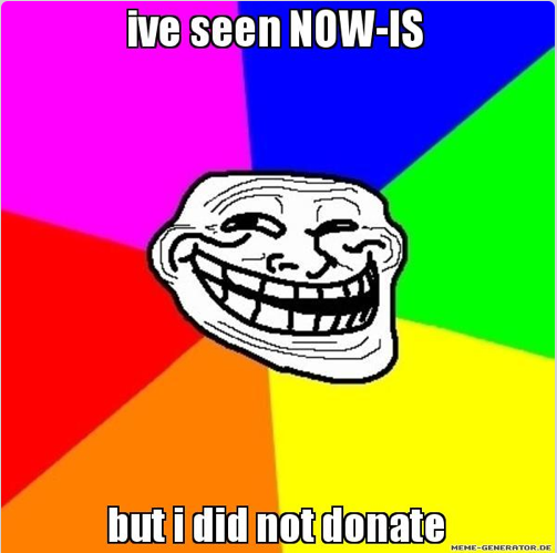 Funkyfungi2's tweet photo. @NOWISOFFICIAL  #NOWIS   sorry dude :D .. great idea but ... http://t.co/GXtg9DT1JJ