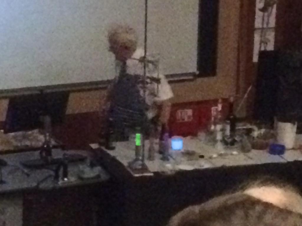 QMGSChemistry's tweet photo. Chemistry magic! Glowing, exploding and changing! Also frying eggs at -275 degrees... http://t.co/jyB9XcKwbo