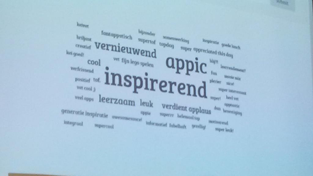 apprilNL's tweet photo. De wordcloud van #AppEdu15 #appic # inspirerend http://t.co/4ir5MUMn6r