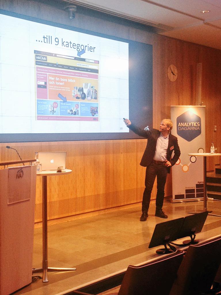 JohanKuikka's tweet photo. @analyticsdagar med @HellmanPetter som föreläser om hur inkClub gick från 4 clubbar till 9 priduktkategorier. http://t.co/49Mx9OAPO2