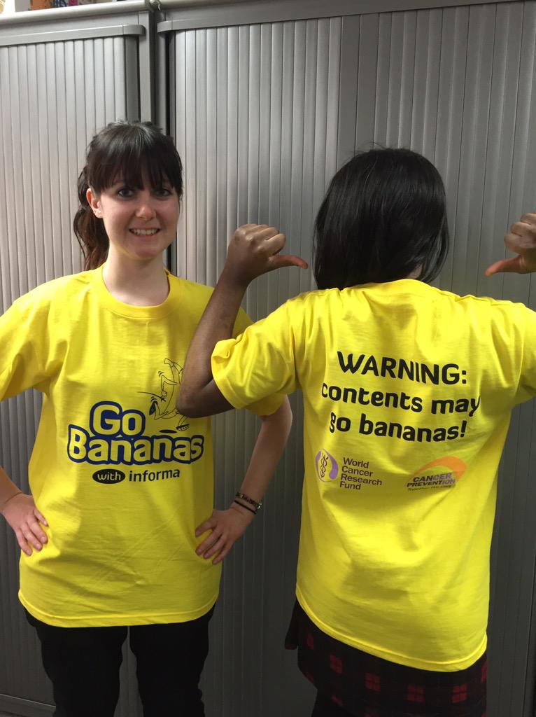 TJJ_Ingram's tweet photo. The new t-shirts have arrived @InformaLive @informaukssc @InformaPLC. Are you ready to #gobananas for @WCRF_UK?? http://t.co/O1wyqssj8A