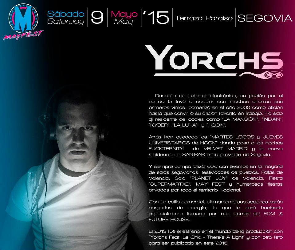 MayFestSegovia's tweet photo. @YorchsSg OTRO GRANDE!! EL 9 DE MAYO EN MAYFEST!!!  #YoVoyMayFest2015 http://t.co/xslu6eOCBM