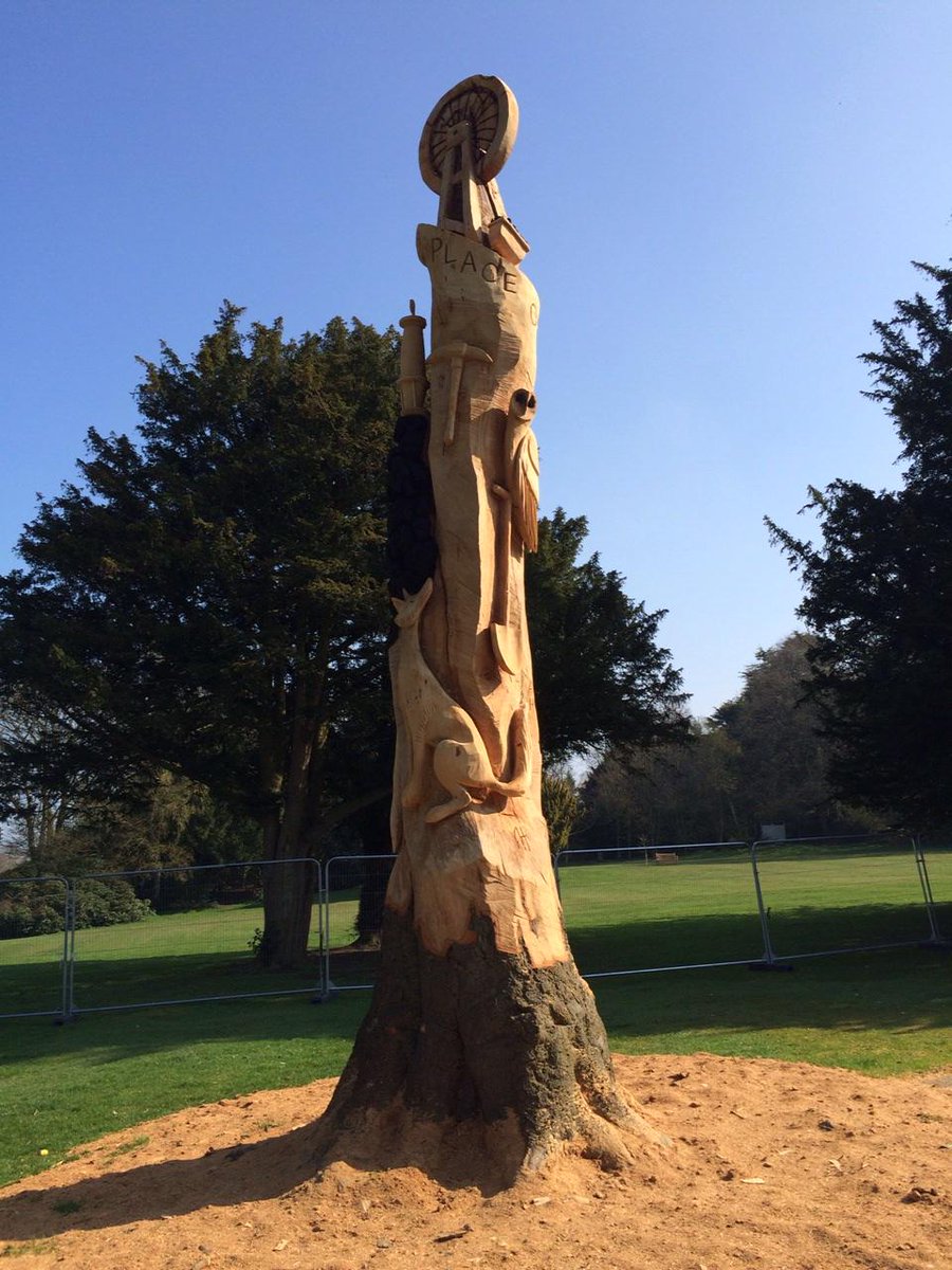 BBCRadioStoke's tweet photo. The tree was struck by lightning. Now it's been carved as part of a new play area in Dilhorne. #staffordshire http://t.co/En9PIzWJcZ