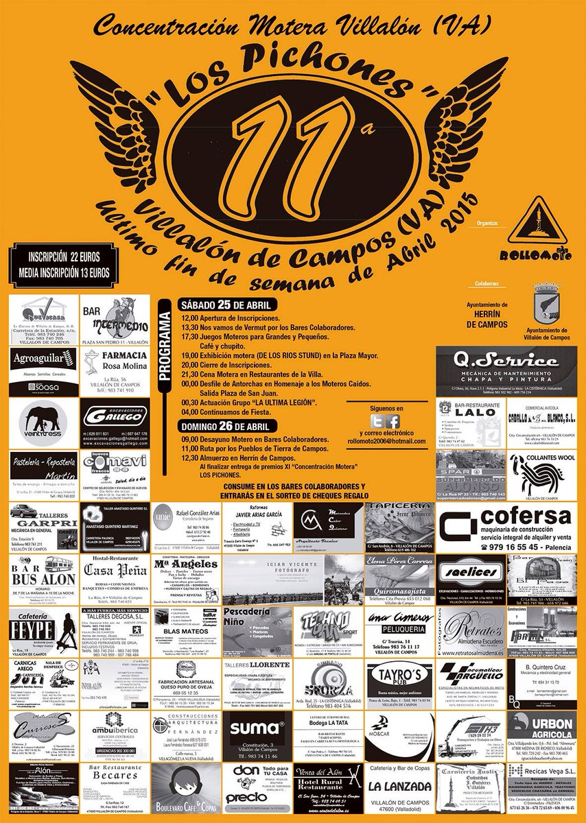 Rollomoto's tweet photo. ¡¡En 3,2,1... y a x la 11ªCONCENTRACIÓN MOTERA #LosPichones2015 !! #VillalóndeCampos #Valladolid #CyL Os esperamos!!! http://t.co/MmkPLdlBPN