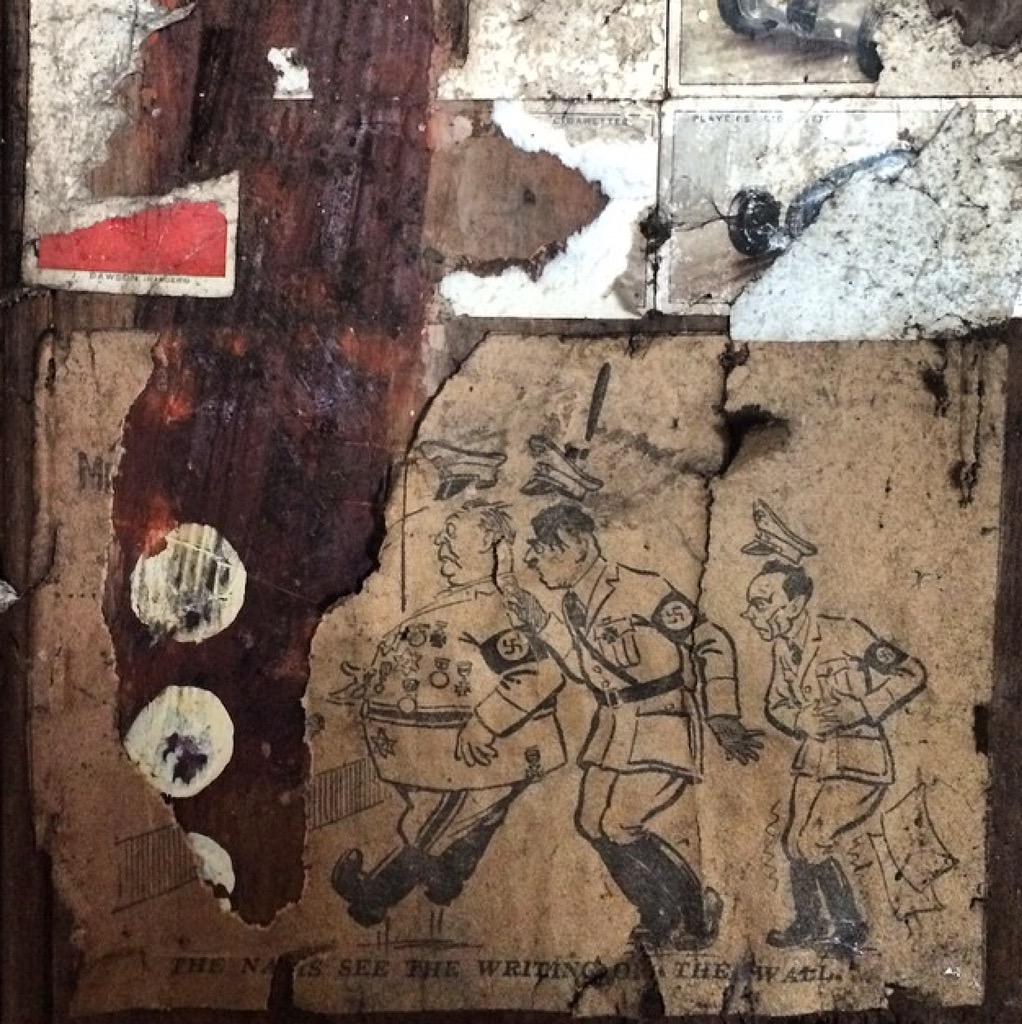 eoin_dara's tweet photo. Anti-nazi propaganda remains on the walls of the spectacular offsite space #StuartBrisley will be performing in tmrw http://t.co/s0NV0XXle9