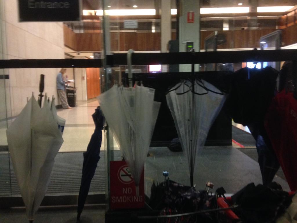 _amroali's tweet photo. These umbrellas survived to tell the tale. #umbrellageddon #SydneyStorm http://t.co/mhY8h6jfpb
